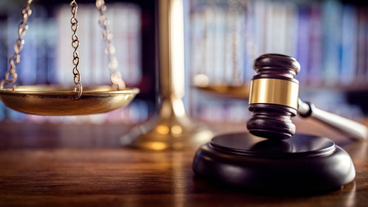 Legal scales and gavel